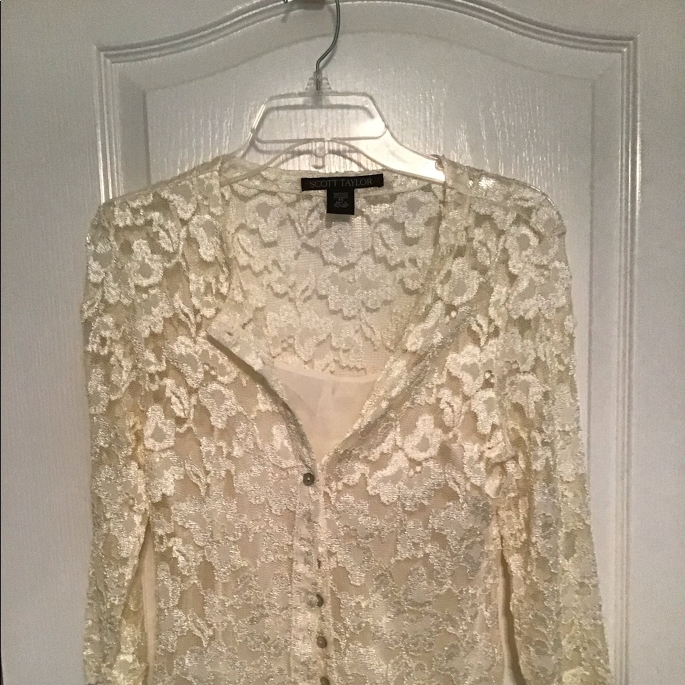 Lace Button Up Top with Matching Camisole.